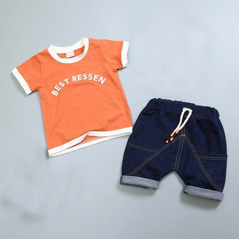 Baby Boys Clothes New Cotton Casual Kids Outfits Star Shirts Letter Pants 2 pcs Baby Children Clothing Set 0M-7Y