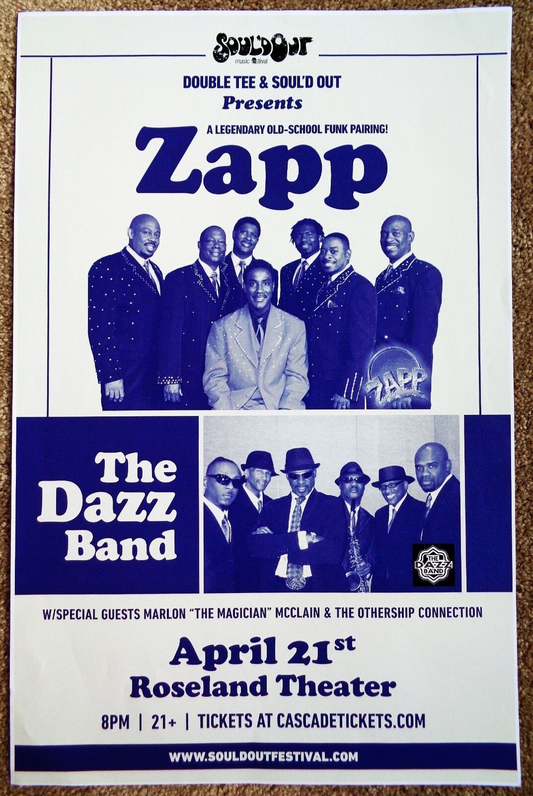 ZAPP & DAZZ BAND 2018 POSTER Portland Oregon Souled SOUL'D OUT FESTIVAL Concert