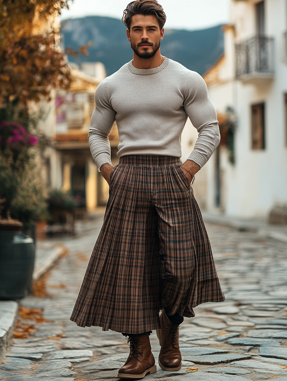 Men's Tartan Fashion Skirt