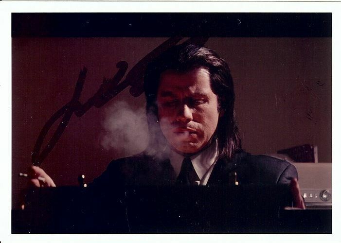 John Travolta Autographed 2.5 X 3.5 Photo Poster painting Pulp Fiction Smoking GX31177