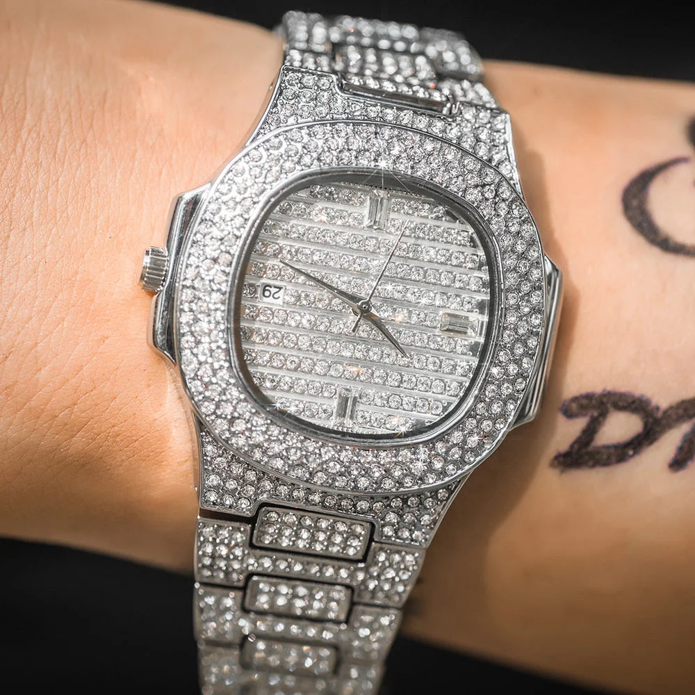 Iced Pave Rounded Square Watch