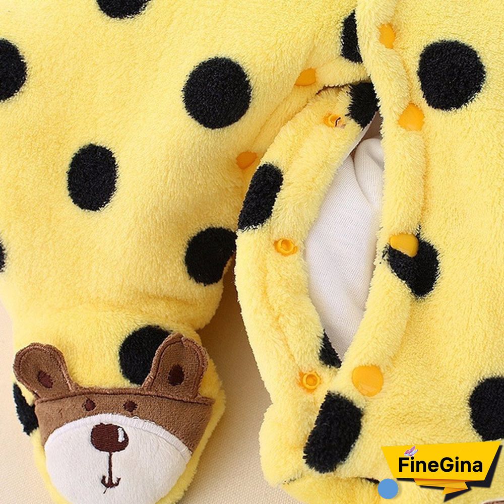 Newborn Baby Romper Coral Fleece Winter Rompers Cartoon Infant Clothes Snowsuit Babies Jumpsuits