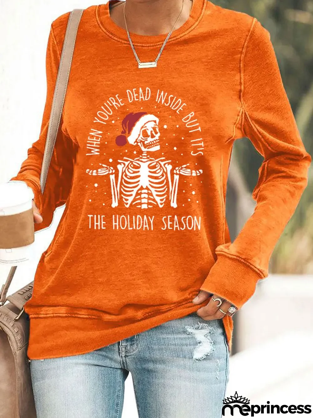 Women's When You're Dead Inside But It's The Holiday Season Print Sweatshirt