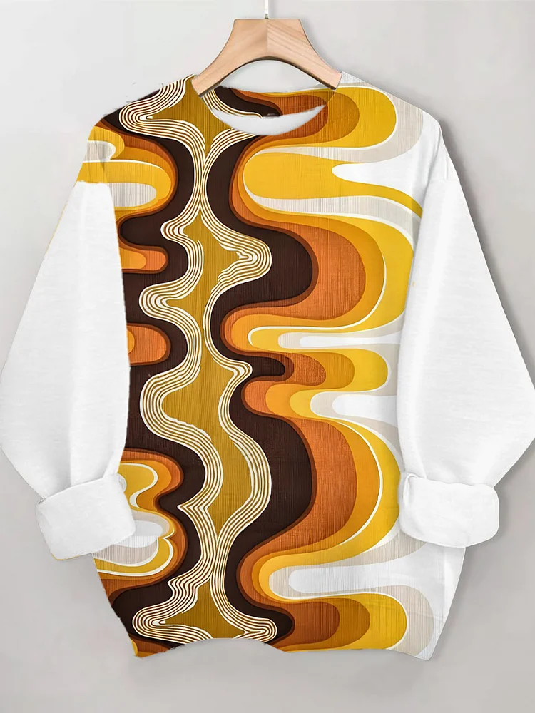Women's Gradient Geometric Art Print Casual Sweatshirt