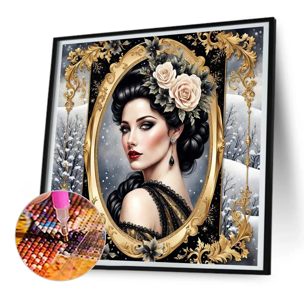 Diamond Painting - Full Round Drill - Noble Woman(Canvas|30*30cm)