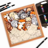 Forest Friends - Wooden Coloring Puzzle
