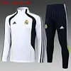 Joyfball 2025/2026 Real Madrid Half-Pull Training Suit White Retro Version Football Shirt 1:1 Thai Quality