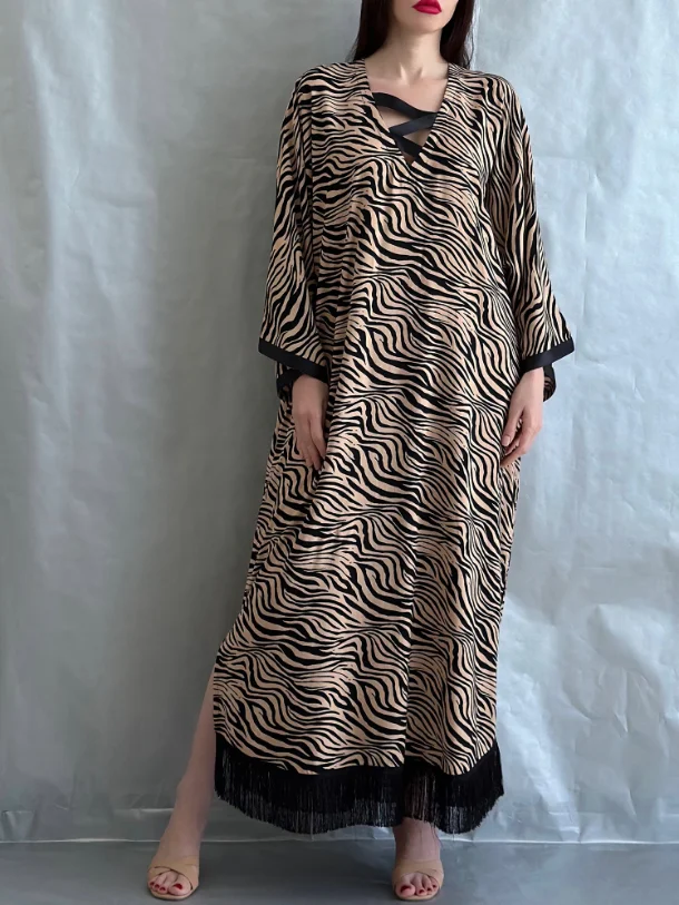 Stylish Leopard Print Dress Robe-inspireuse