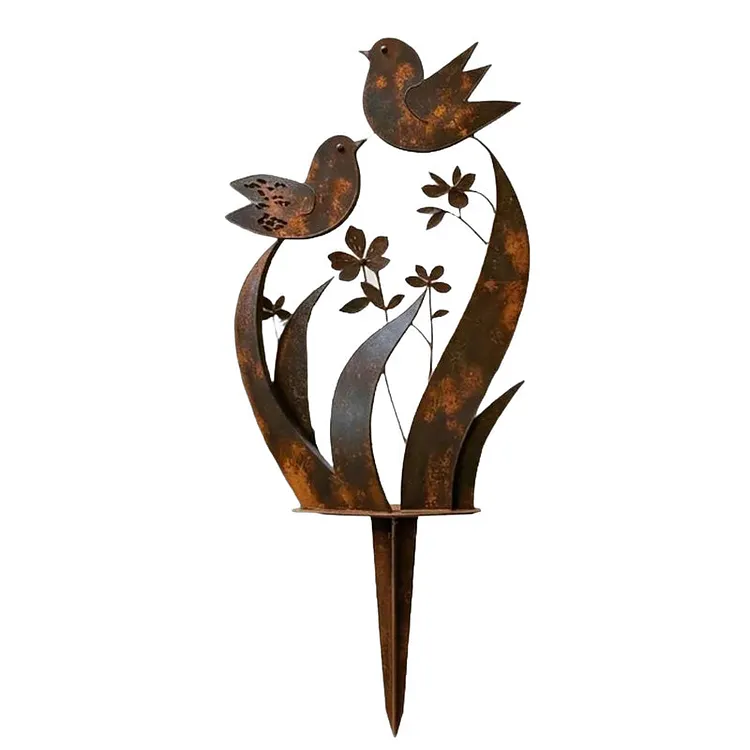 ⏰⏳Limited-Time Flash Sale：Bird & Wildflower Metal Garden Stake