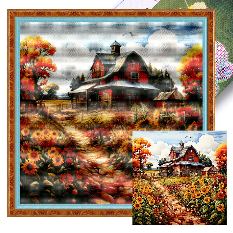 Sunflower Farm - Printed Cross Stitch 11CT 50*50CM