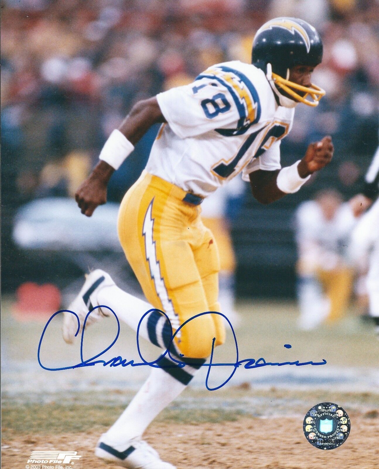 Autographed Charlie Joiner San Diego Chargers 8x10 Photo Poster painting - COA