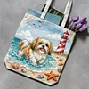 Shih Tzu-11CT DIY Stamped Cross Stitch Shopping Bag 40*40cm