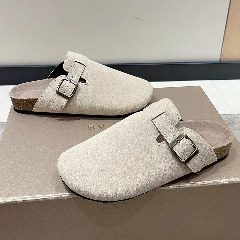 Breakj Breakj Slippers Female Couple Softwood Tug Wish Large Size Roman Shoes Casual Half-Dragging Lazy Shoes Trend