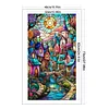 Colored House Glass Painting - Full Embroidery 3 Strands 11CT Stamped Cross Stitch - 40*70CM - Large Size