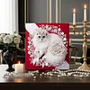 Kit de peinture en perles en forme sp&eacute;ciale pour un chat bricolage en forme de diamant avec cadre cadeau 25x25cm