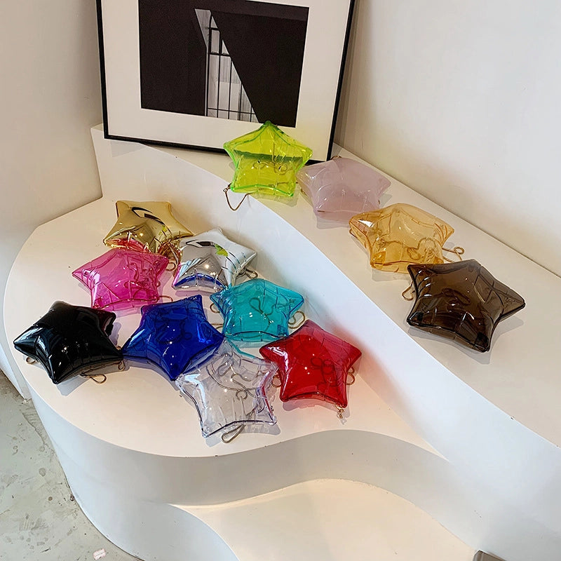 Women's PVC Solid Color Streetwear Lock Clasp Shoulder Bag