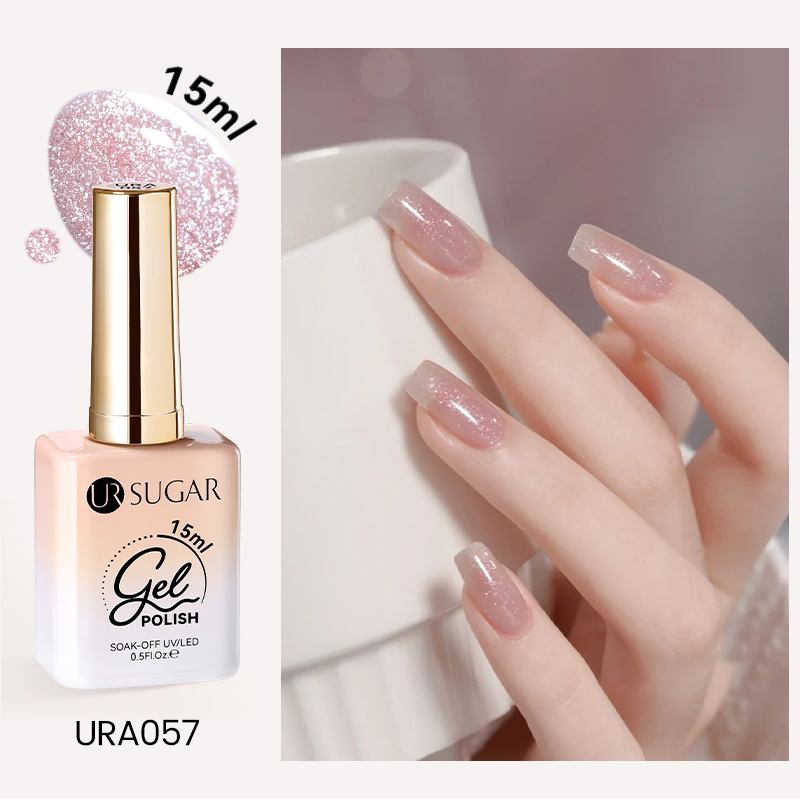 Needmkt UR SUGAR 15ml Champagne Water Light Cat Magnetic Gel Nail Polish Vernis Semi Permanent Soak Off Crystal Gel Polish For Nails