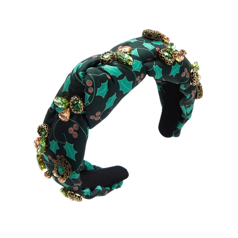 Women’s Casual Elegant Classic Style Color Block Alloy Cloth Inlay Rhinestones Glass Hair Band