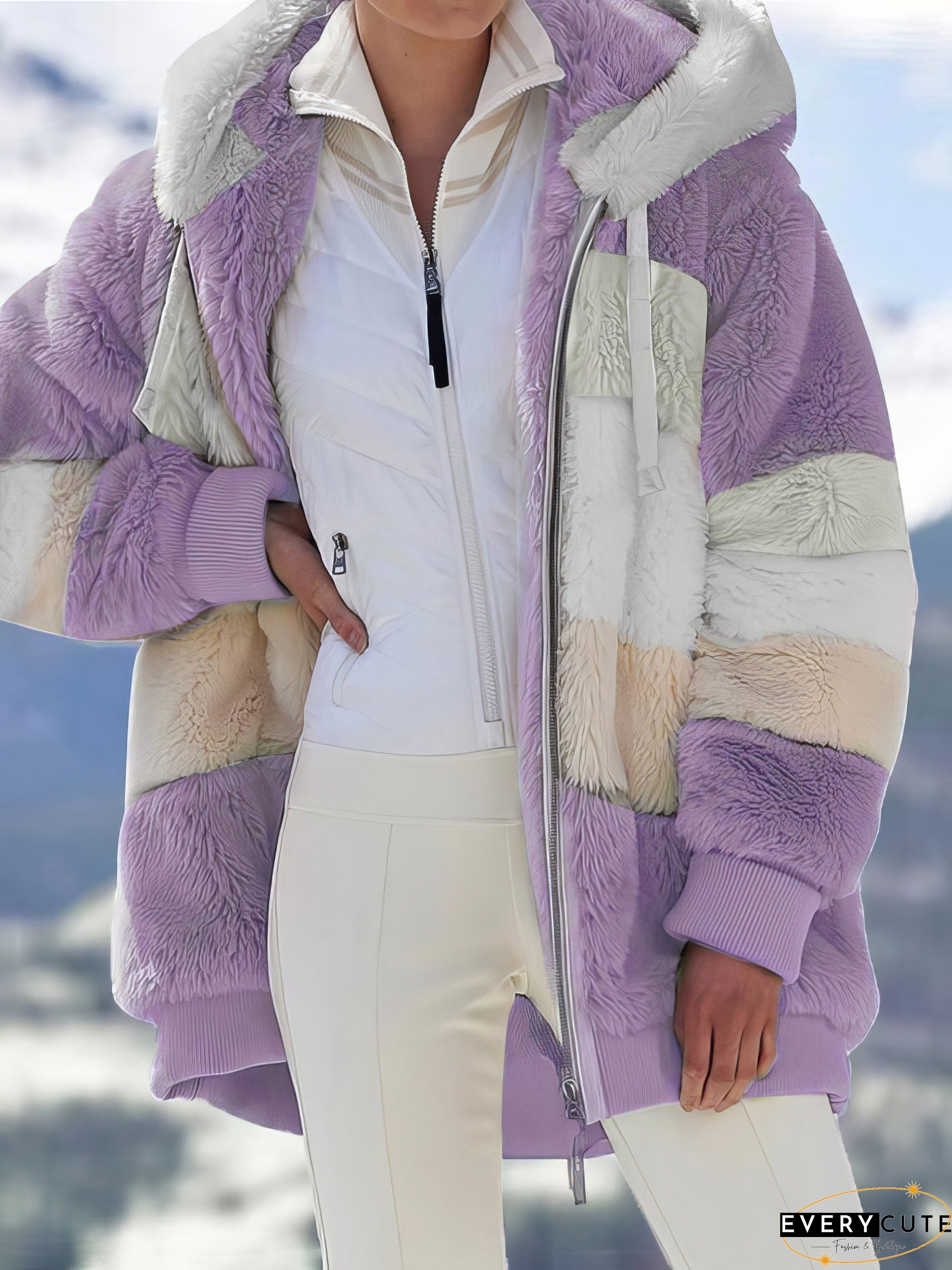 Casual Plaid Sherpa Jacket for Fall/Winter