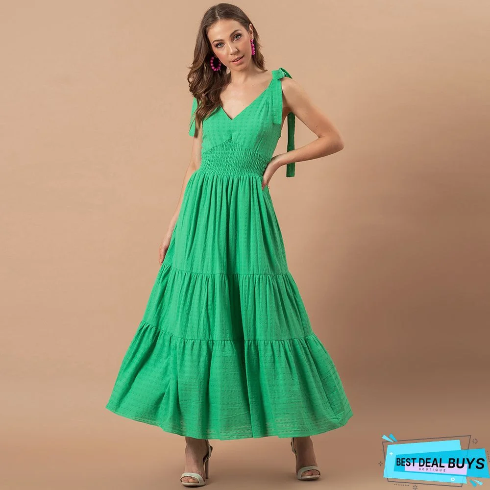 Slim Waist Jacquard Dress