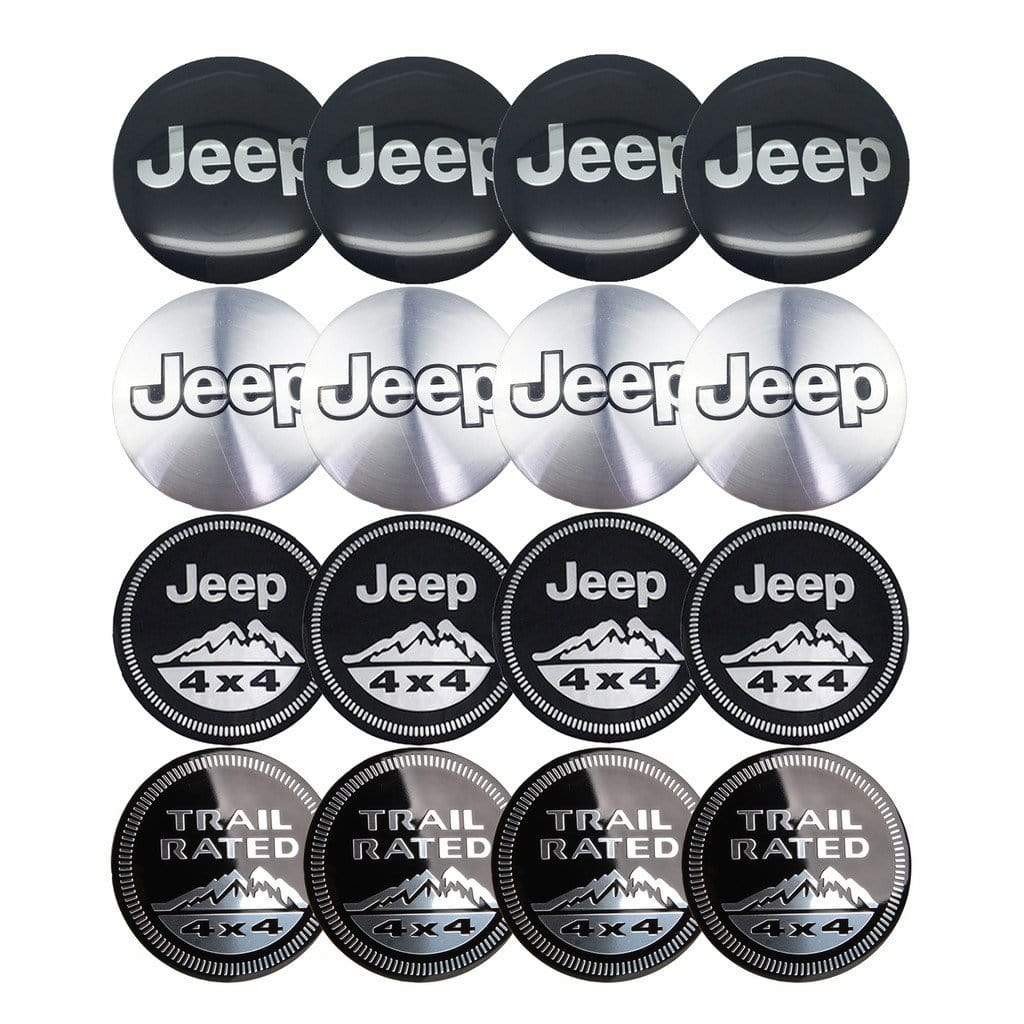 4pcs 56mm Jeep TRAIL RATED 4X4 Snow Mountain Car Wheel Center Hub Cap Sticker Auto Tire Emblem Badge Decal voiturehub dxncar
