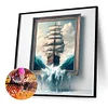 (40*40cm)Sailboat - Full Round Drill Diamond Painting