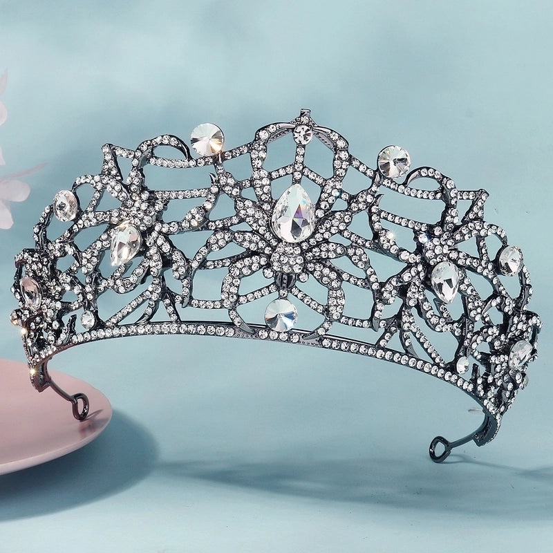 Halloween Glam Exaggerated Women’s Spider Bat Skull Alloy Inlay Rhinestones Crown