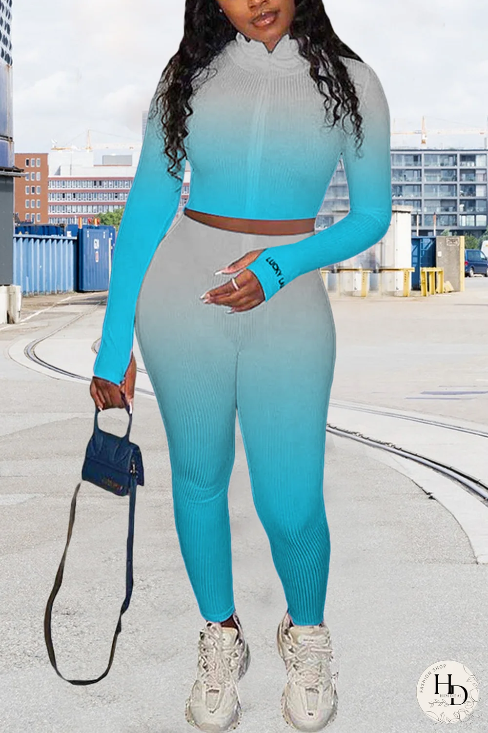 Rose Red Casual Print Letter Turndown Collar Long Sleeve Two Pieces