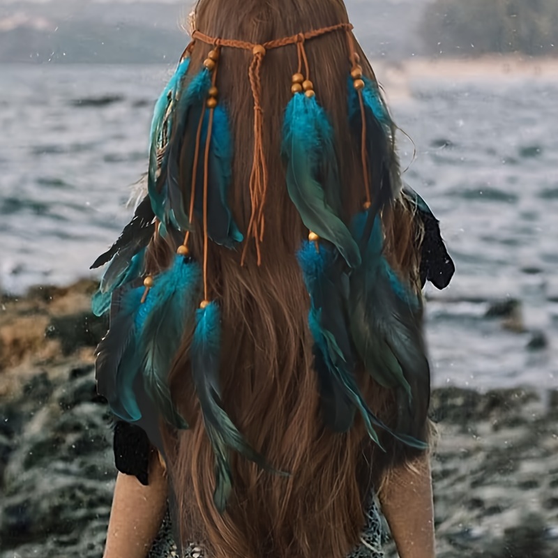 Boho-Chic Anime Feather Headband: Lightweight, Adjustable, Perfect for Easter & Special Occasions