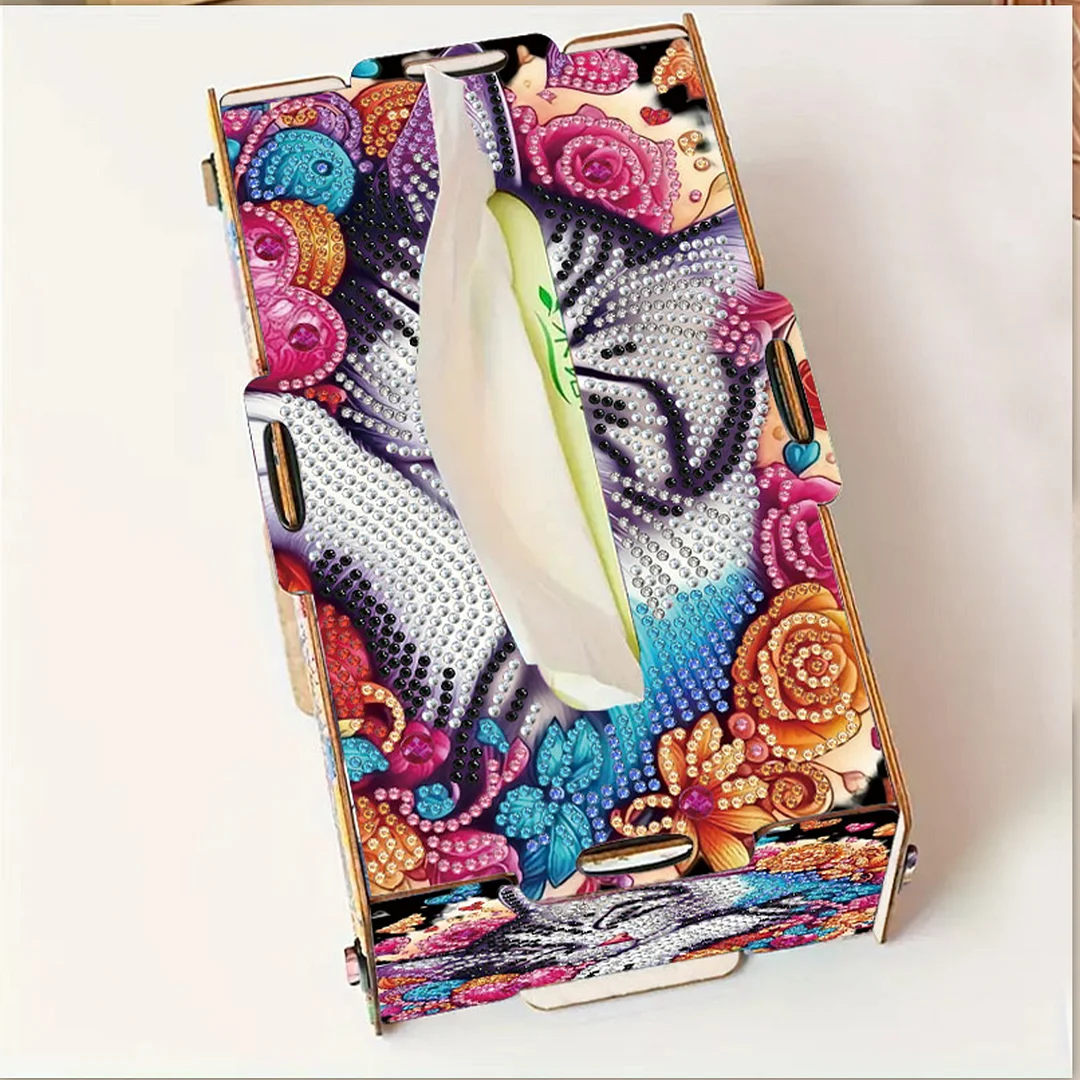 Wooden Diamond Painting Tissue Box for Home and Office Decoration(CZH010)