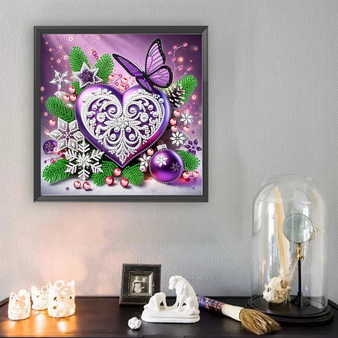 Flowers Butterfly - Diamond Painting - Partial Special Shaped Drill(Canvas|30*30cm)