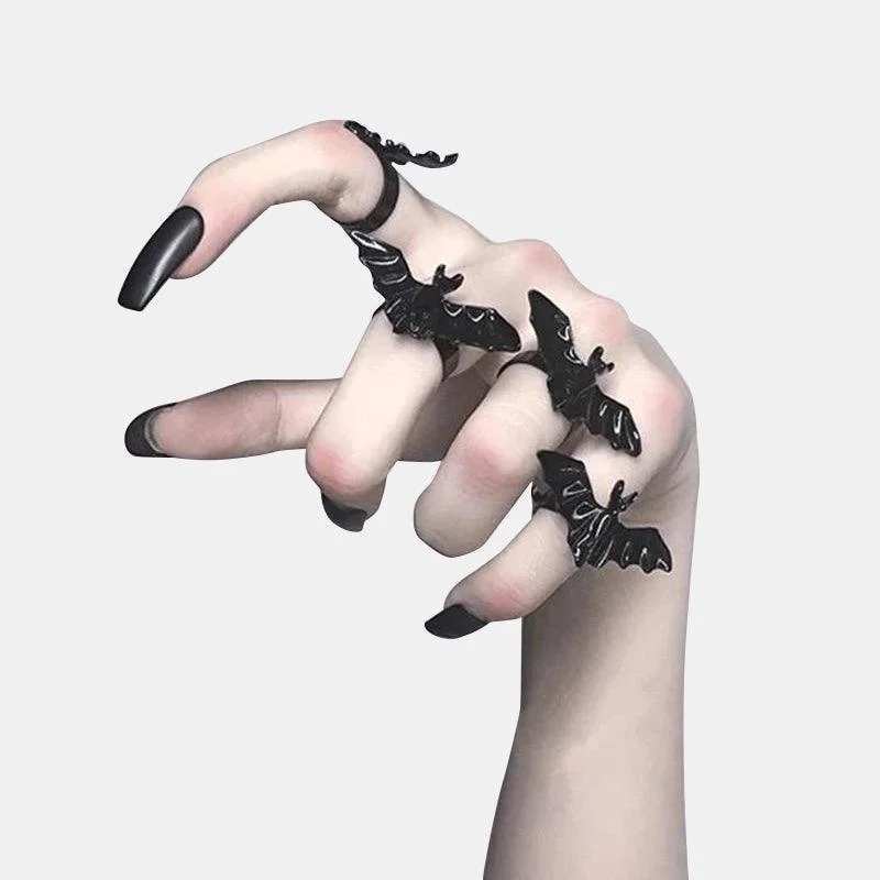 Nocturnal Black Bat Ring