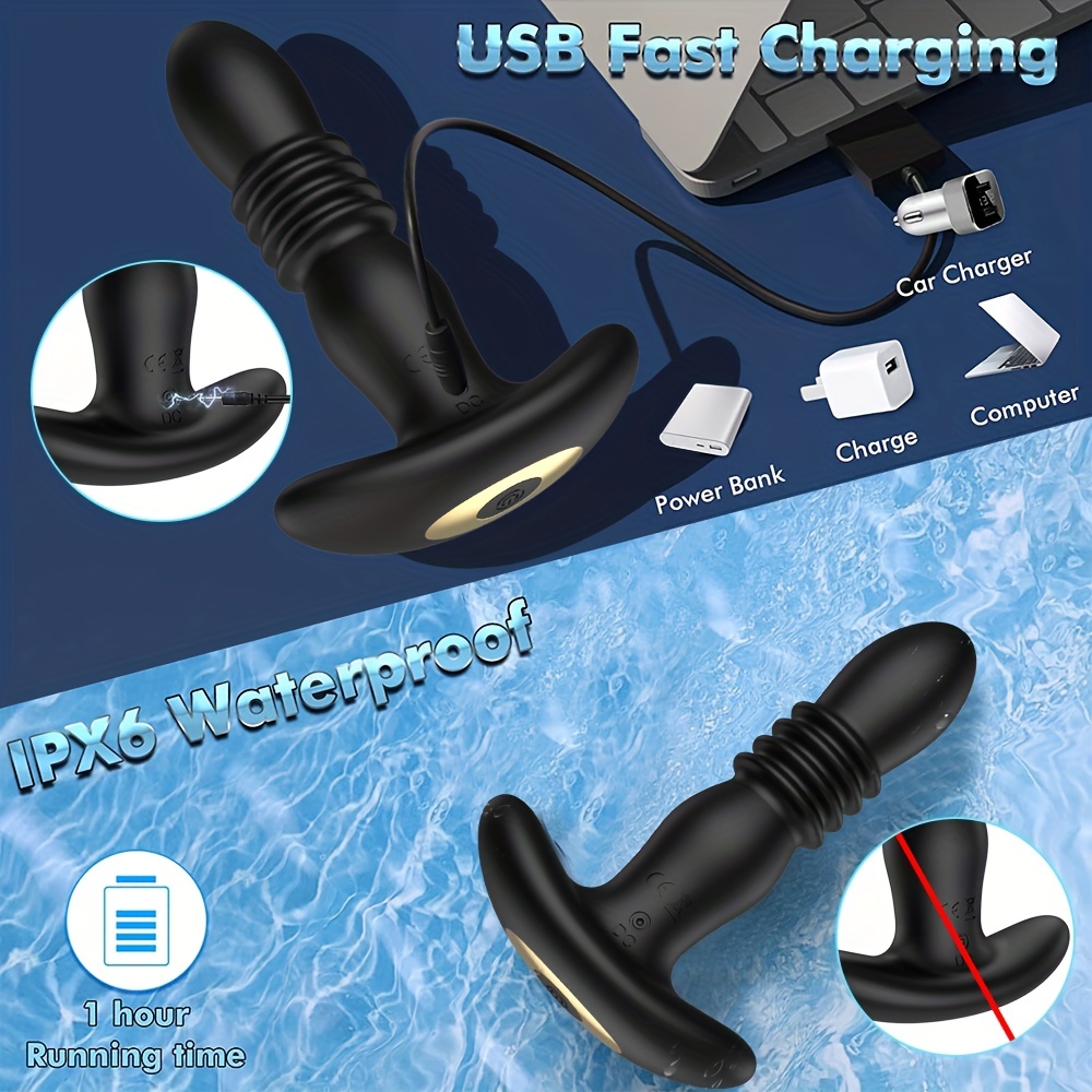 Electric Retractable Anal Plug APP Control Male Prostate Massager