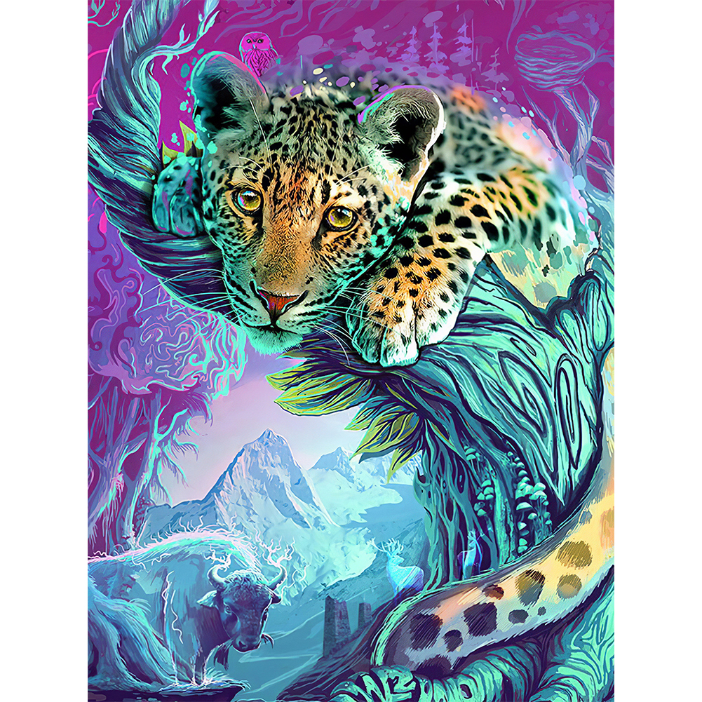 

(Multi-Size) Purple Light Leopard - Round/Square Drill Diamond Painting - 30*40CM, Square diamond, 501 Original