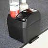 Auto Trash Can with Cup Holder Basket Compartment Vehicle Garbage (Black)
