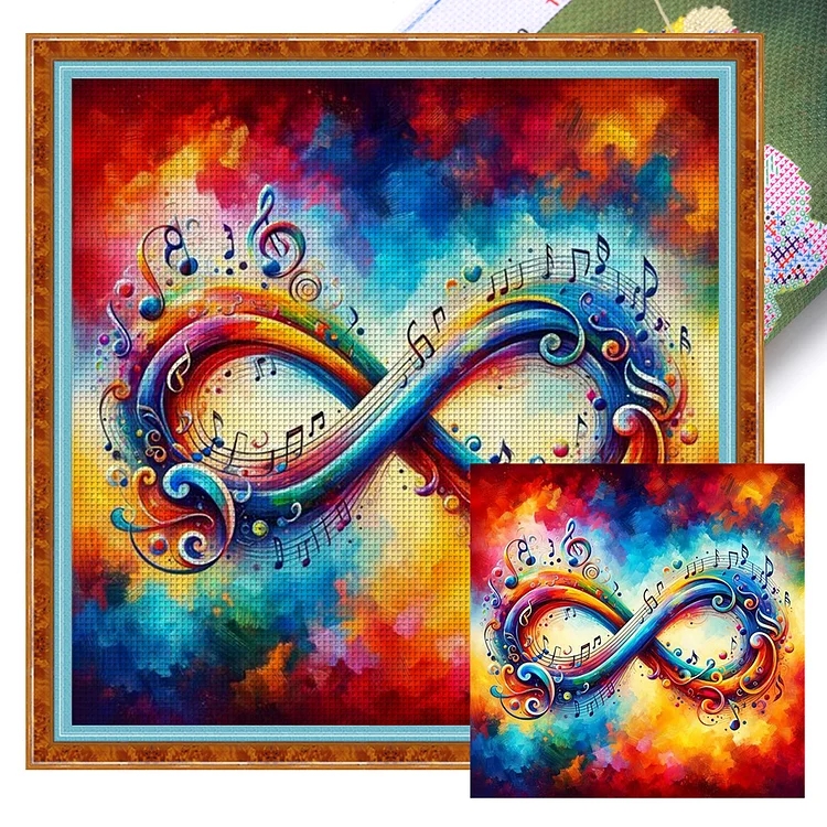【Huacan Brand】Infinity Note 18CT Stamped Cross Stitch 40*40CM