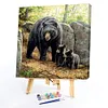 Black Bear Mother Son-Paint by Numbers Acrylic Painting 40*40CM