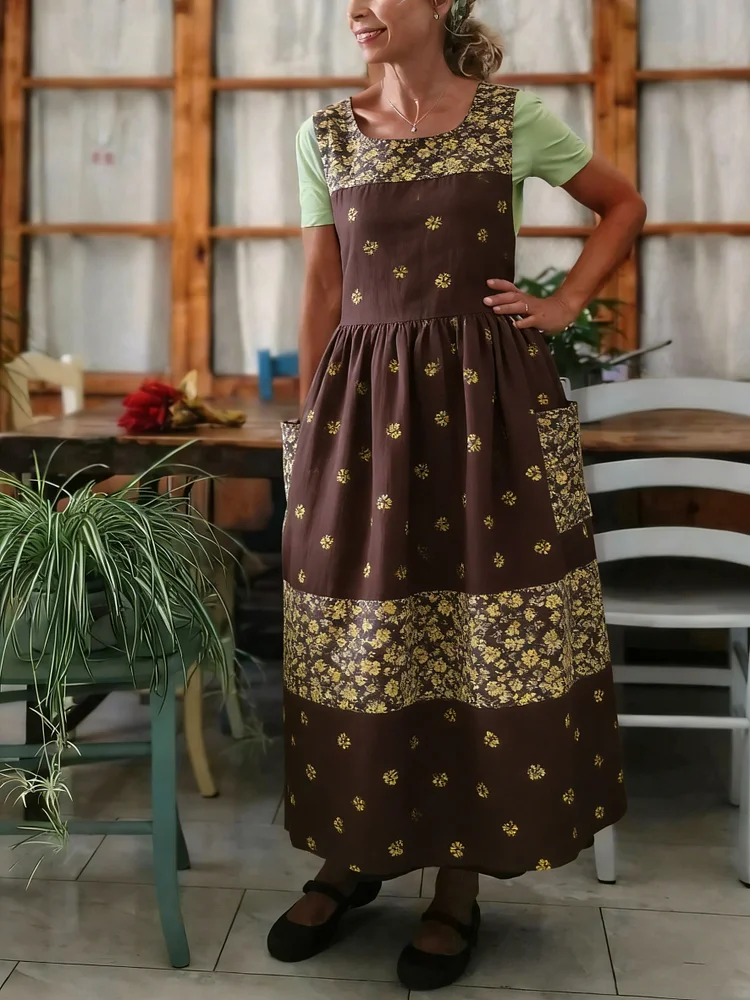 Color Block Print Apron