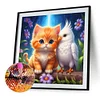 Perroquet blanc chat orange - perçage rond peinture diamant - 30*30cm
