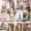 [Multi-Style]Paysage de jardin affiche r&eacute;tro-plein rond diamant peinture-30 * 30cm