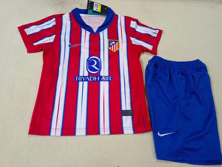 2024/25 Atletico Madrid Home Jersey. - Kids Kit