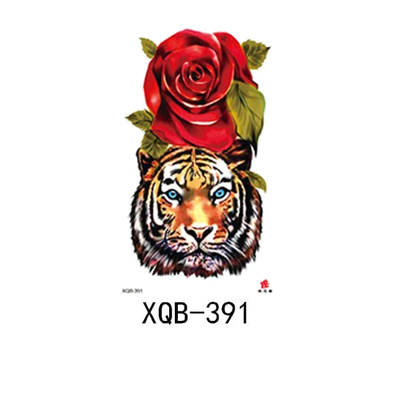 Small Full Arm Waterproof Tattoo Sticker Half Arm Arm Fierce Animal Arm Lasting European and American Tattoo Sticker