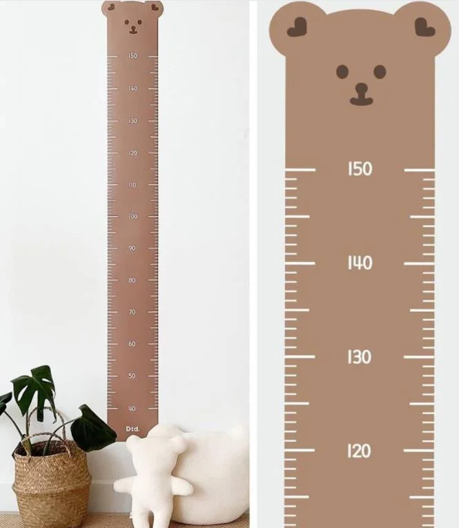 INS Canvas Baby Height Measure Ruler Wall Stickers Children Growth Chart Record Kids Room Decoration Hanging Rulers Photo Props