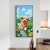 Diamond Painting-DIY Full Round Drill Dog Running on Grass(40x70cm)