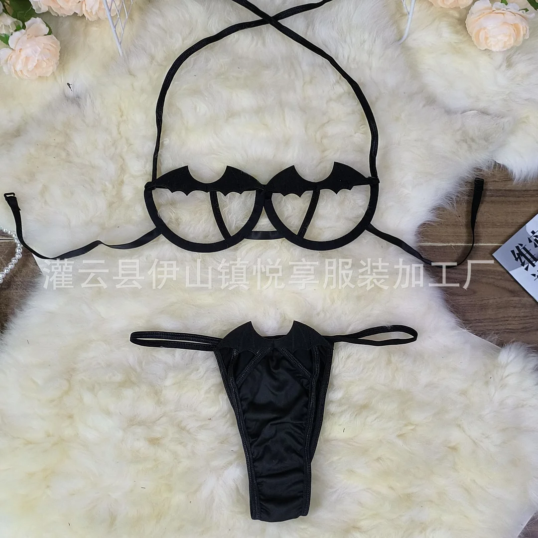 Churchf Sex Lingerie Halloween Little Demon Sexy With Pajamas Lady Three-Point Bikini Set