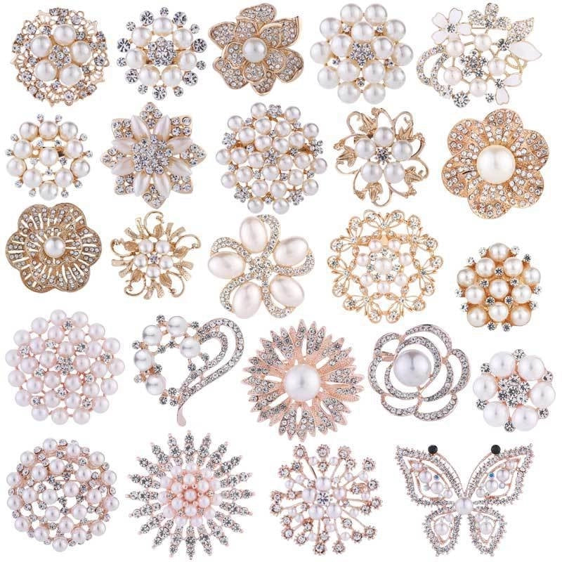 Elegant Glam Pin Heart Shape Flower Bow Knot Alloy Plating Artificial Pearls Women's Brooches