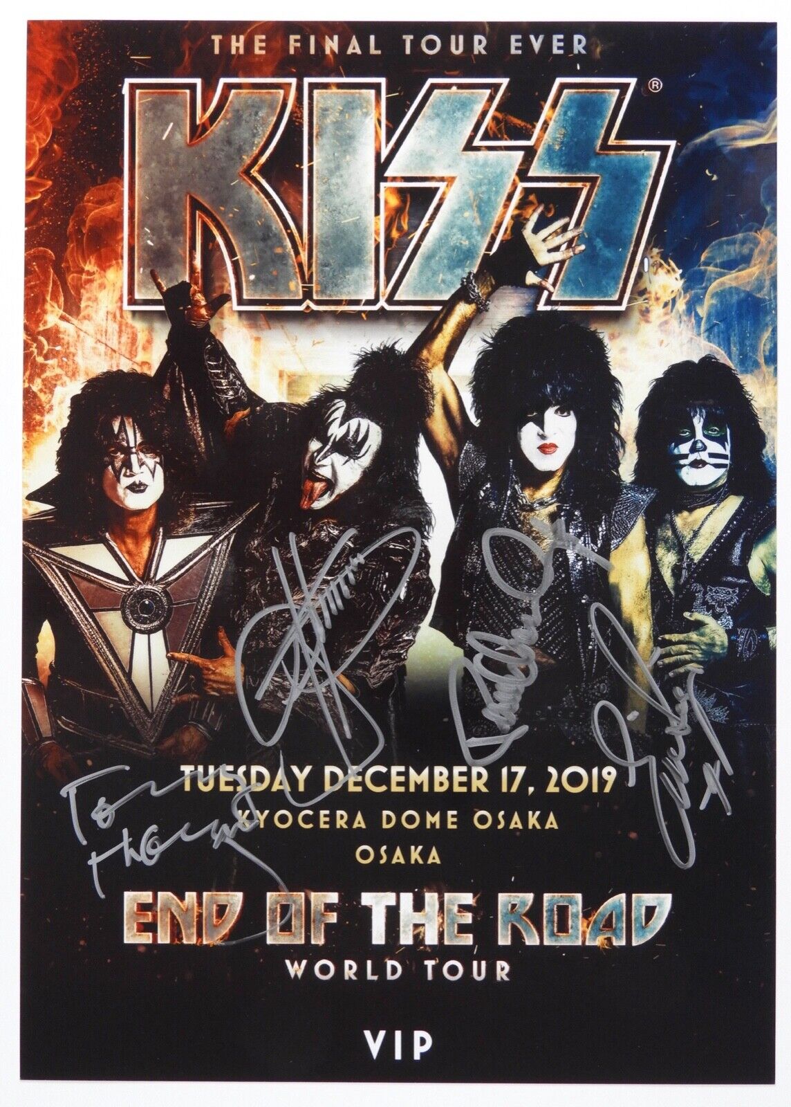 KISS End Of The Road Signed JSA Signed Autograph Photo Poster painting Paul Stanley Gene Simmons