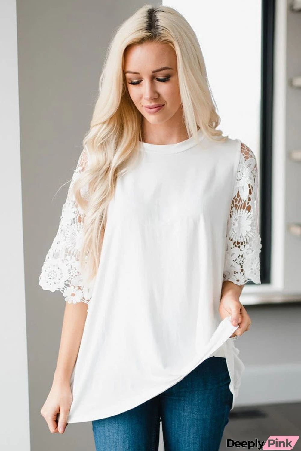 Lace Sleeves Tunic Top