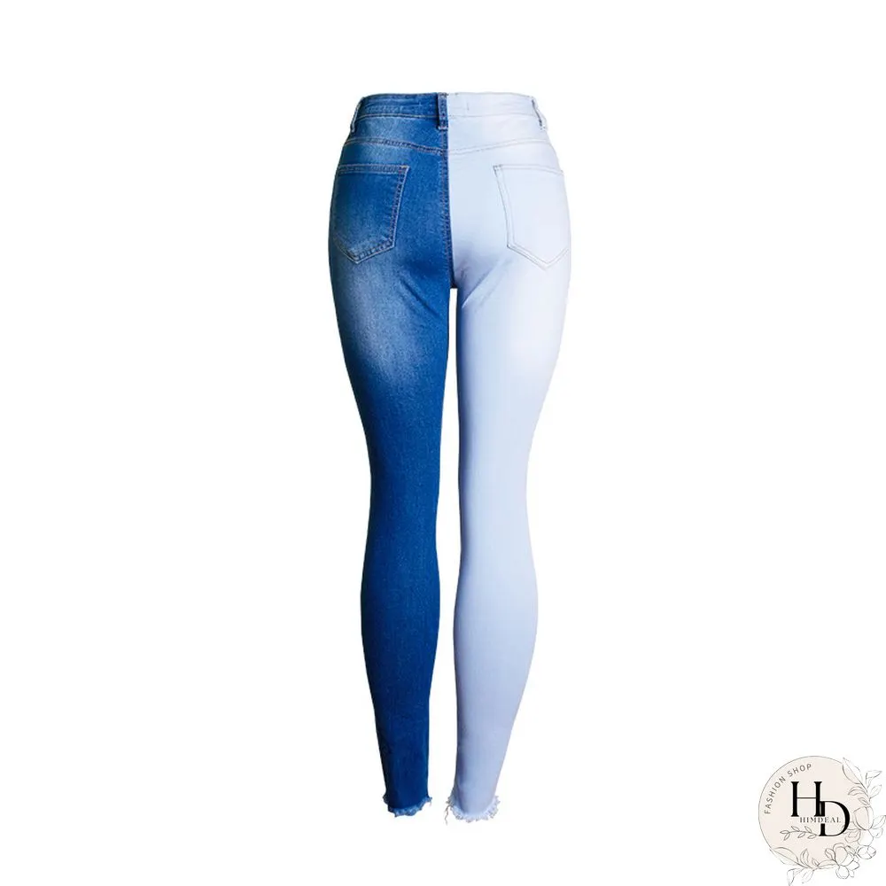 Fashion-Spring And Summer Hot Selling Small Leg Pants Broken Holes Stretch Slim Body