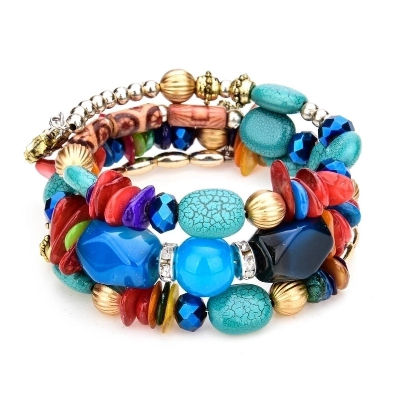Fashion Geometric Color Block Alloy Natural Stone Women’s Bracelets